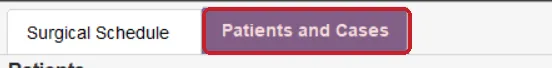 The tab sits alongside Surgical Schedule.